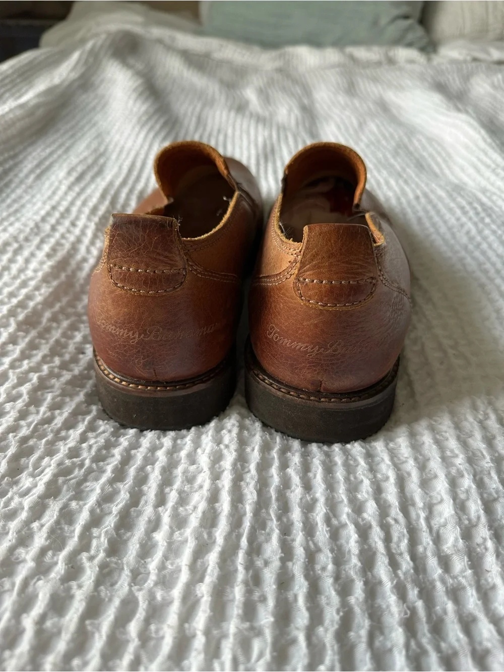 Tommy Bahama Eaton Men’s Brown Leather Slip-On Loafers Shoes Size 9.5M Comfort